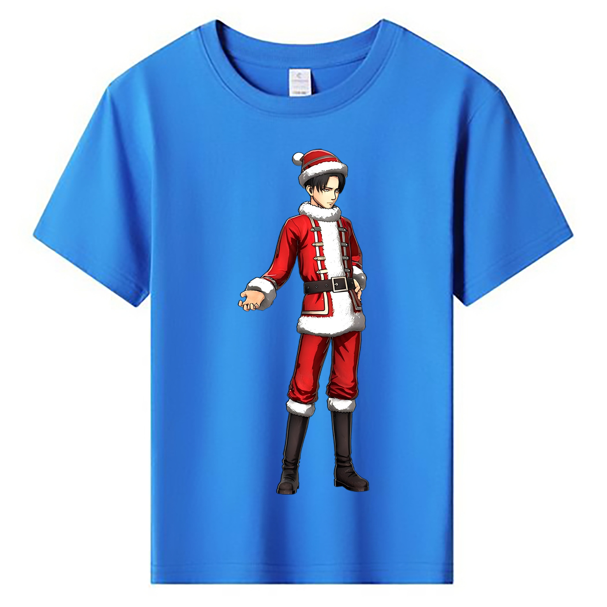 （画像用） 進撃の巨人 リヴァイ·アッカーマン Attack on Titan Levi Ackerman 綿100％キッズTシャツ（フロントプリント）